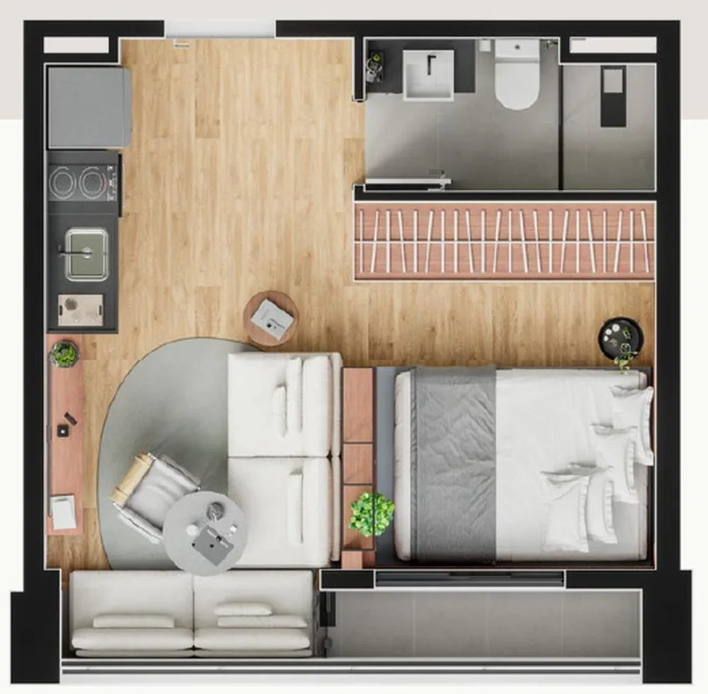 Kitnet-Studio, 31 m² - Foto 12