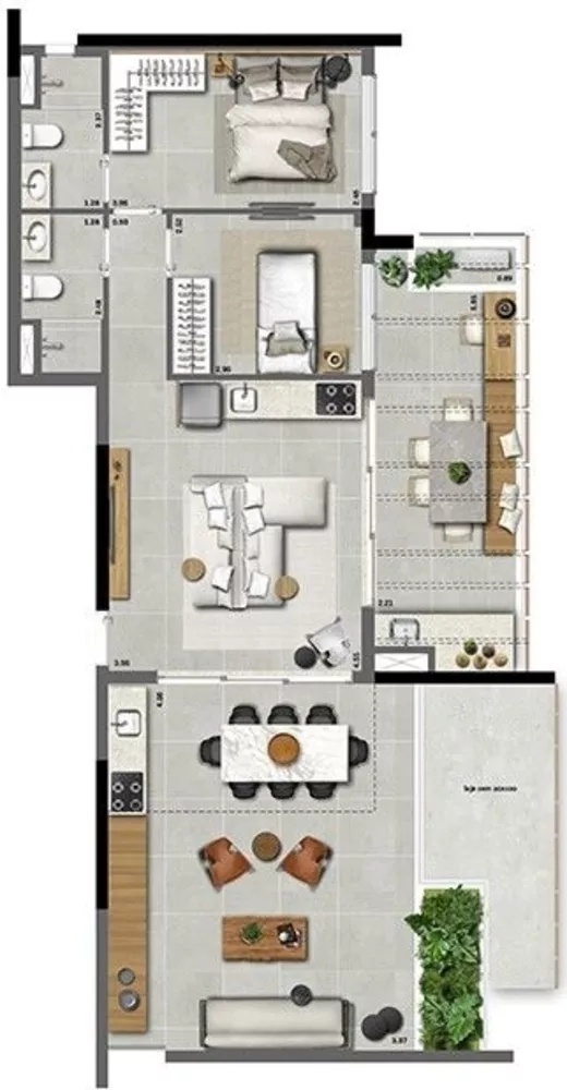 Apartamento à venda com 1 quarto, 44m² - Foto 2