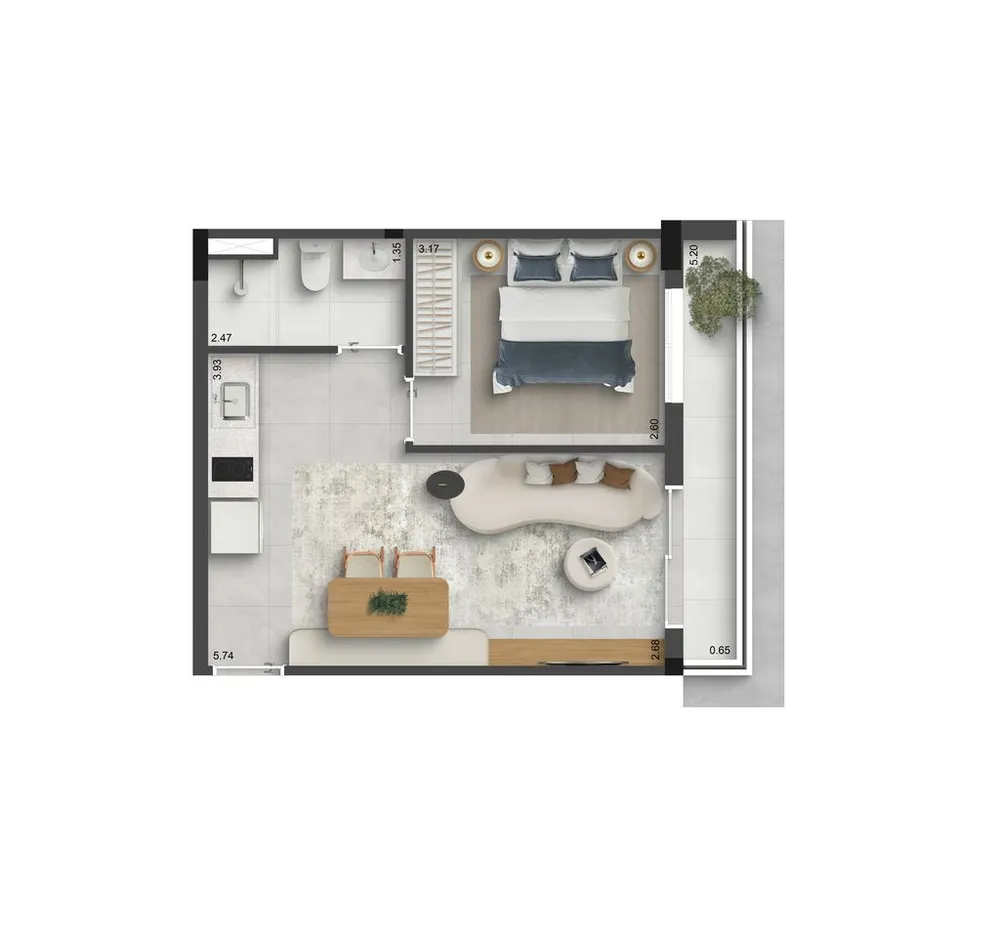 Apartamento, 1 quarto, 52 m² - Foto 9
