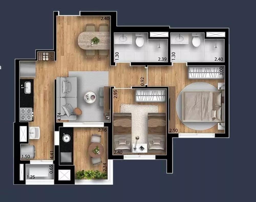 Apartamento à venda com 2 quartos, 58m² - Foto 1