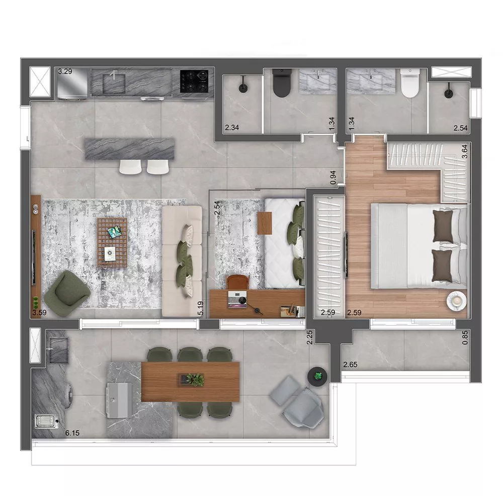 Cobertura, 1 quarto, 125 m² - Foto 44