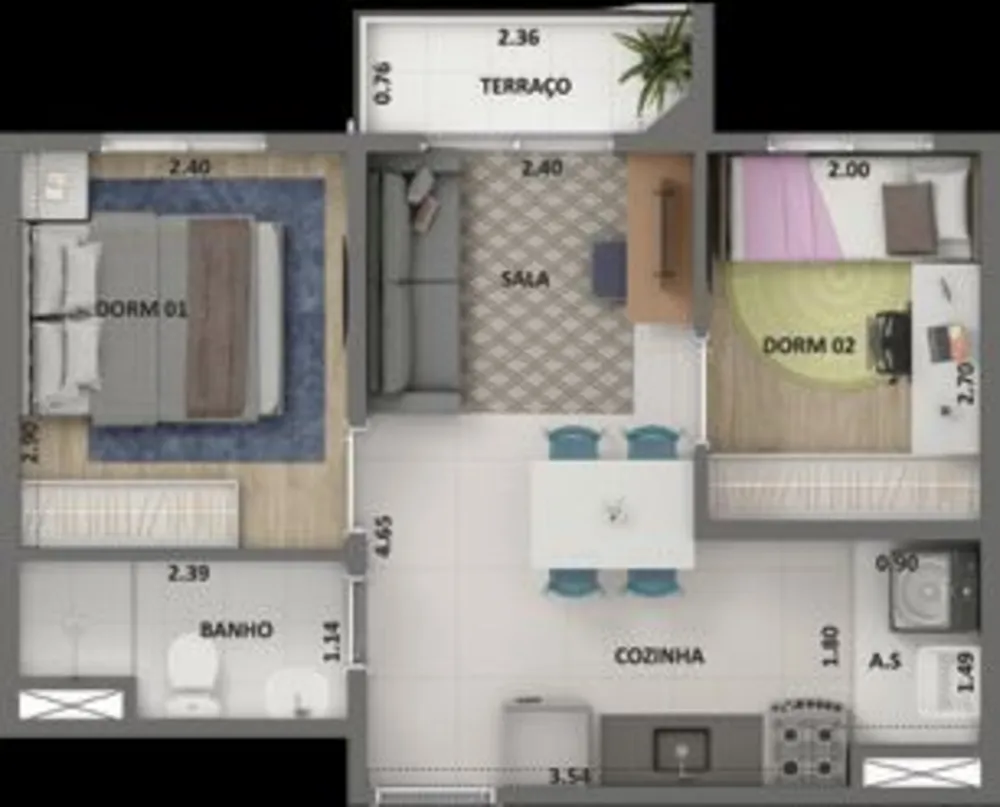 Apartamento, 2 quartos, 42 m² - Foto 4