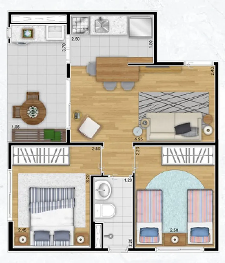 Apartamento, 2 quartos, 51 m² - Foto 6