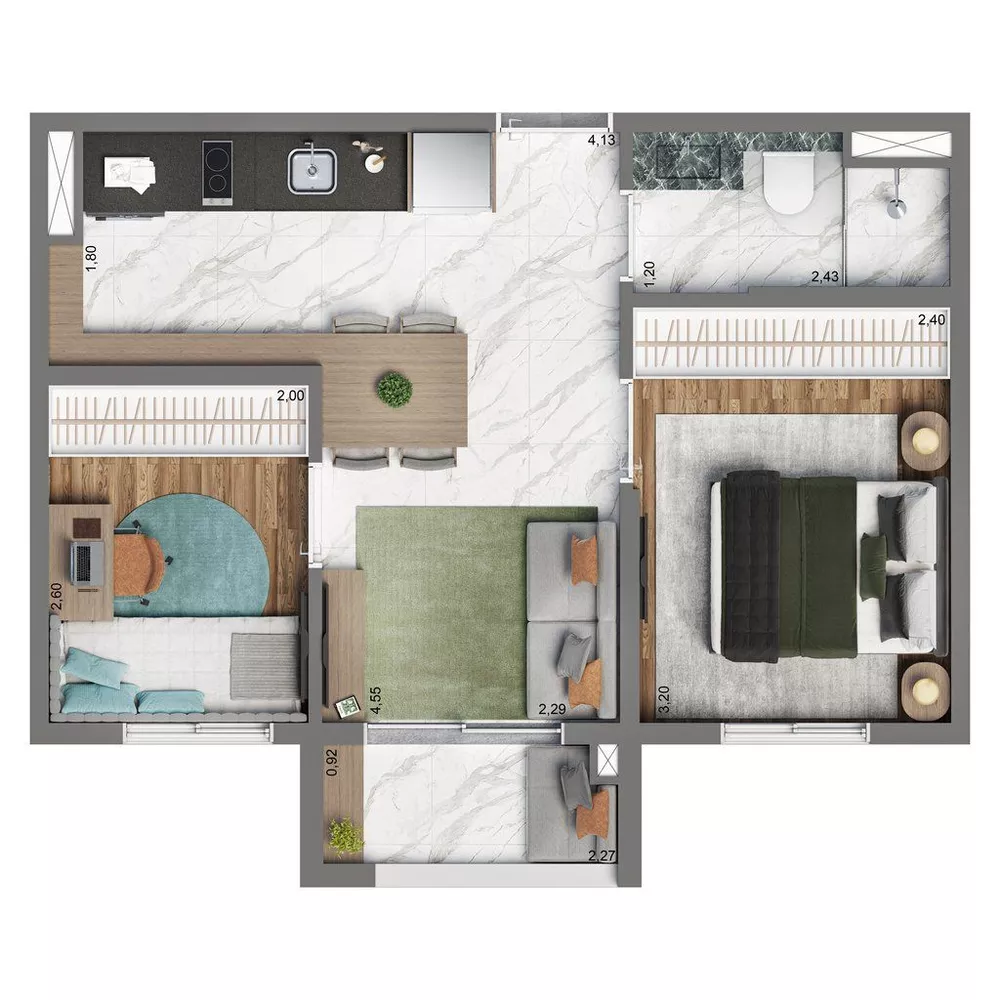 Apartamento, 2 quartos, 37 m² - Foto 5