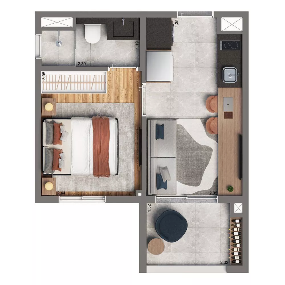 Apartamento, 2 quartos, 37 m² - Foto 11