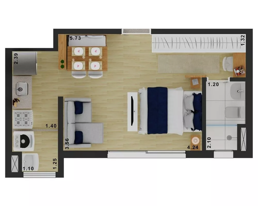 Apartamento à venda com 1 quarto, 31m² - Foto 10