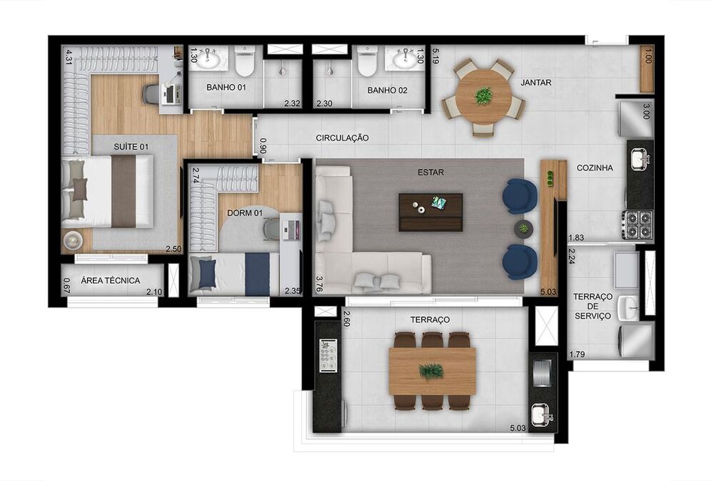 Apartamento, 3 quartos, 96 m² - Foto 8