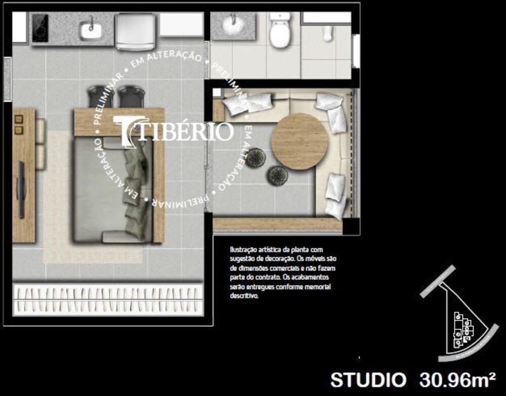 Kitnet-Studio, 30 m² - Foto 1