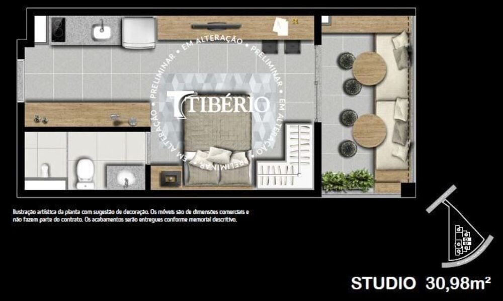 Kitnet-Studio, 30 m² - Foto 3