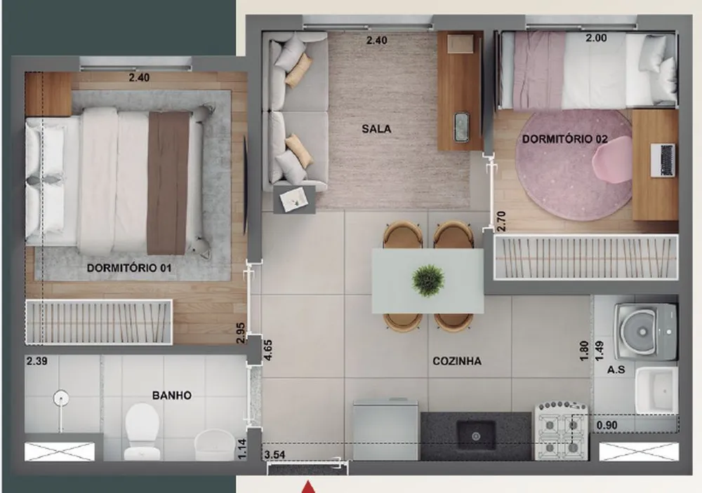 Apartamento, 2 quartos, 42 m² - Foto 7