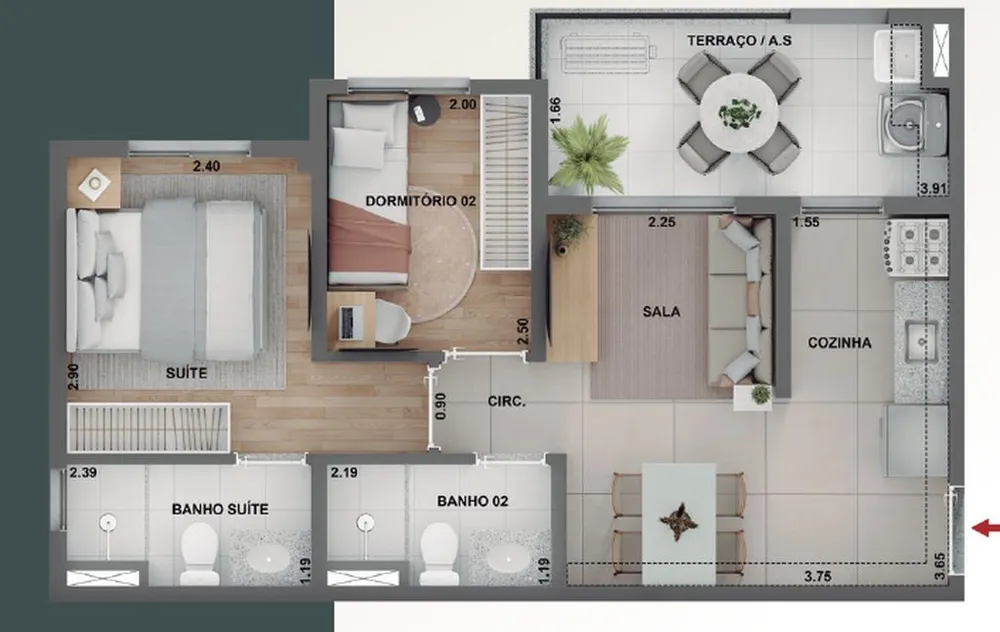 Apartamento, 2 quartos, 42 m² - Foto 8