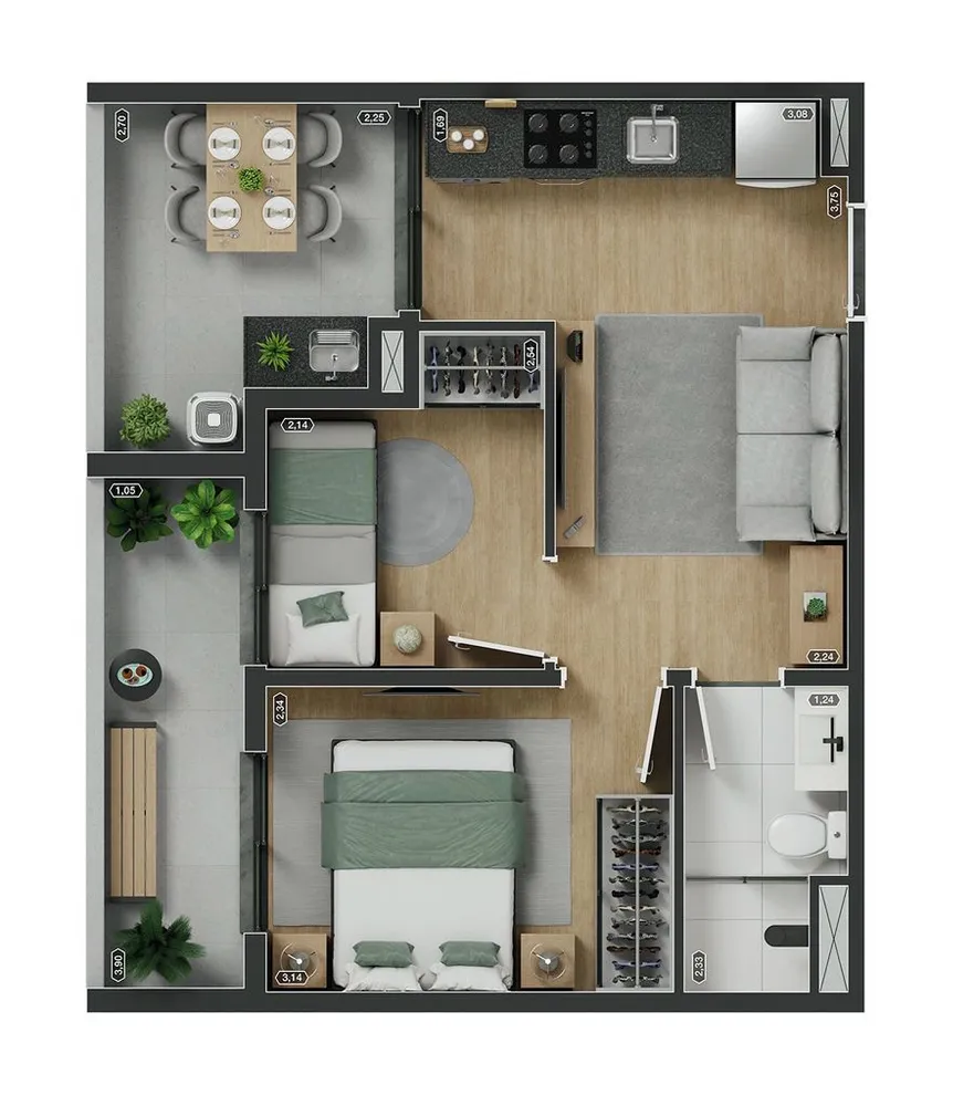 Apartamento, 1 quarto, 30 m² - Foto 2