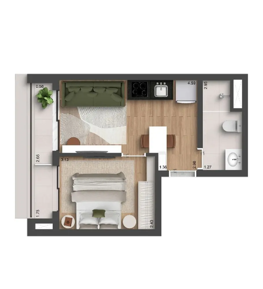 Apartamento, 1 quarto, 31 m² - Foto 6
