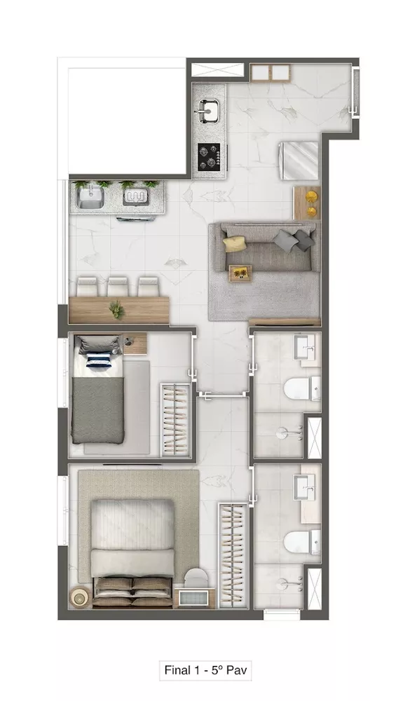 Apartamento, 2 quartos, 38 m² - Foto 36