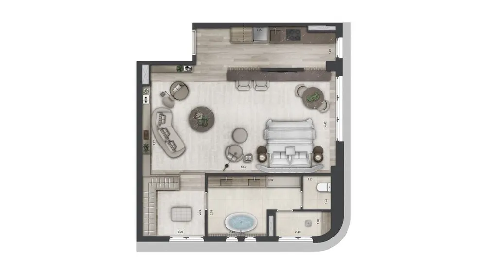 Apartamento, 1 quarto, 78 m² - Foto 2