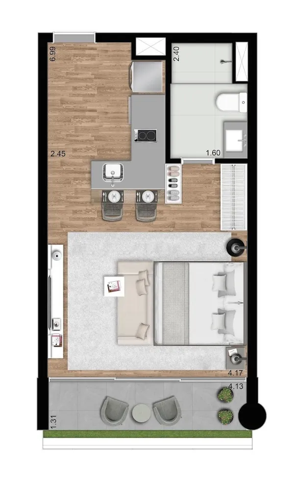 Kitnet-Studio, 37 m² - Foto 2