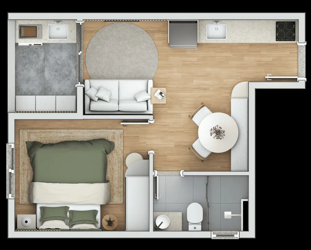 Kitnet-Studio, 24 m² - Foto 1