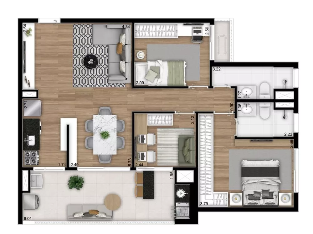 Apartamento, 3 quartos, 84 m² - Foto 8