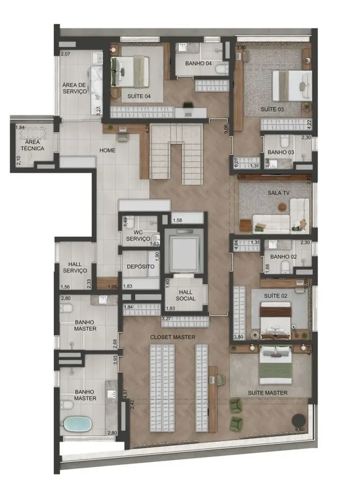 Apartamento, 3 quartos, 200 m² - Foto 8