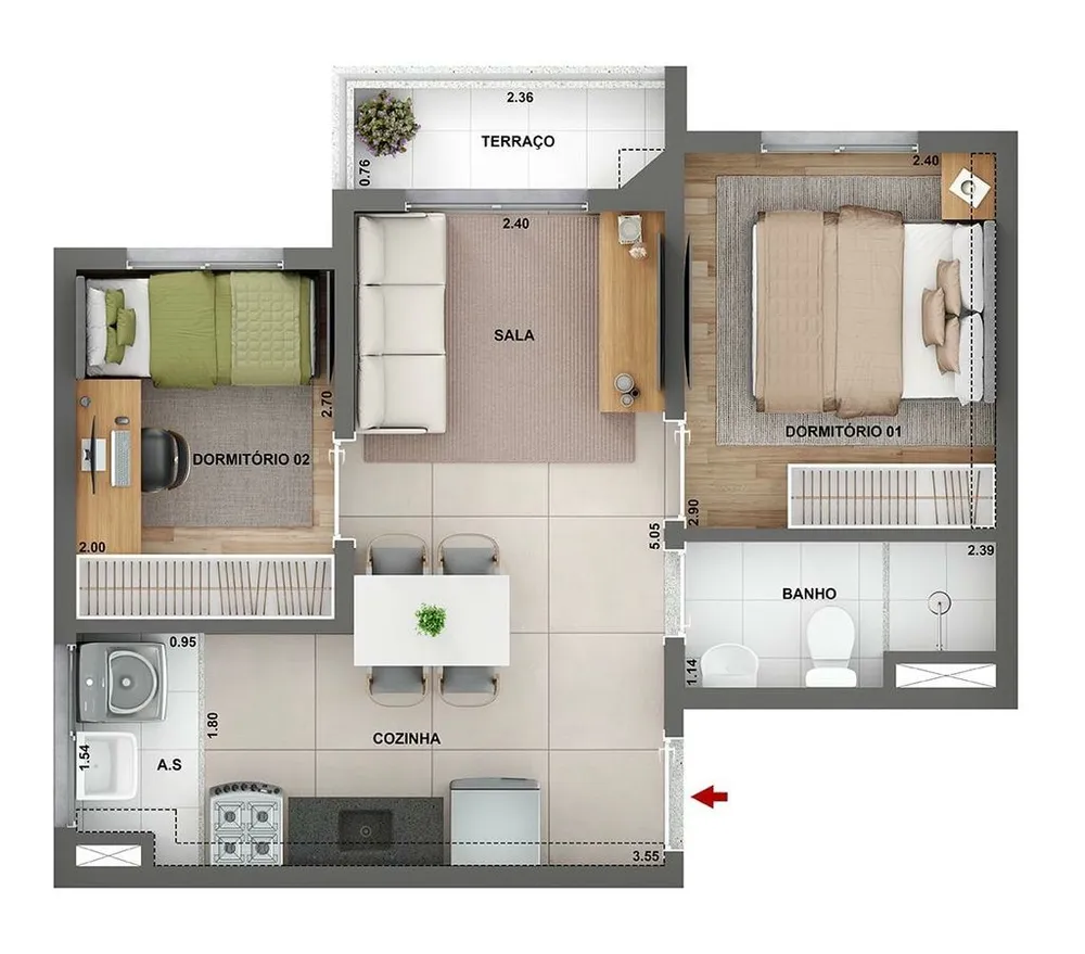 Apartamento, 2 quartos, 54 m² - Foto 10