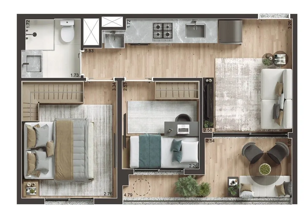 Apartamento, 1 quarto, 35 m² - Foto 8