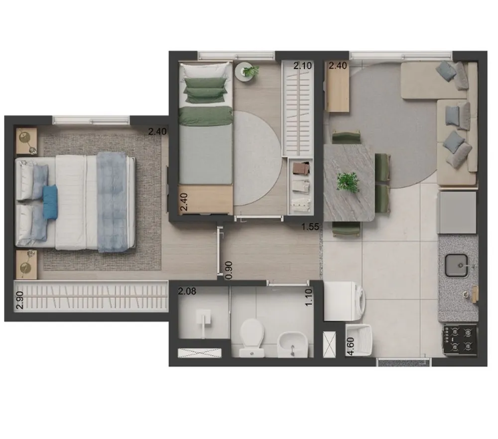 Apartamento, 2 quartos, 37 m² - Foto 10