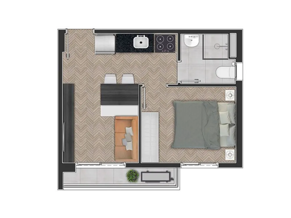 Apartamento, 1 quarto, 27 m² - Foto 7