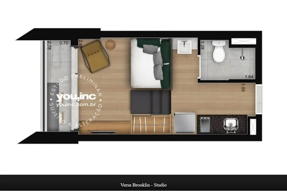 Kitnet-Studio, 21 m² - Foto 10