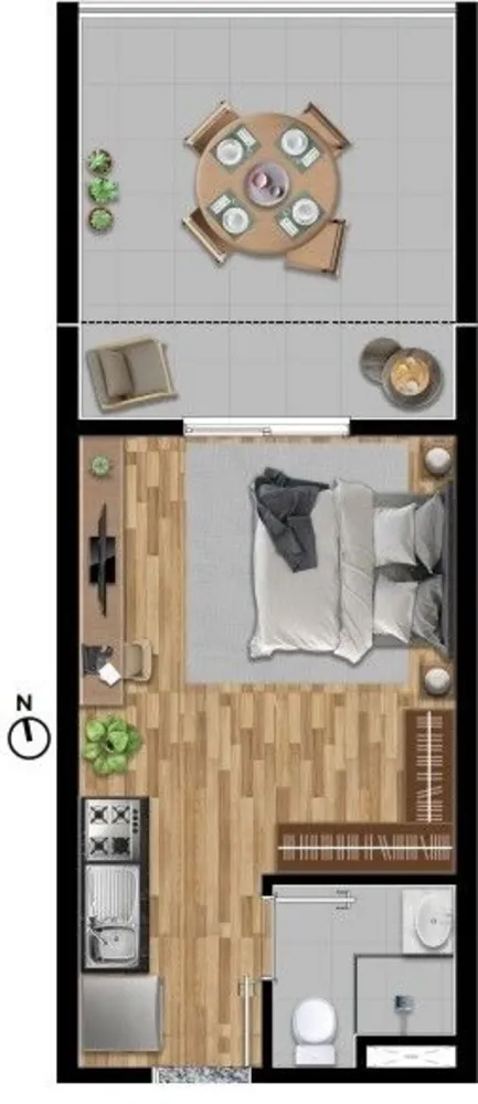 Kitnet-Studio, 31 m² - Foto 3
