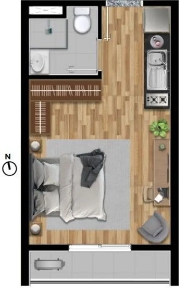 Kitnet-Studio, 31 m² - Foto 6