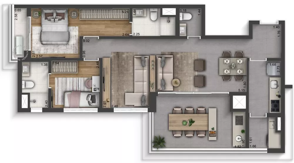 Apartamento à venda com 3 quartos, 90m² - Foto 1