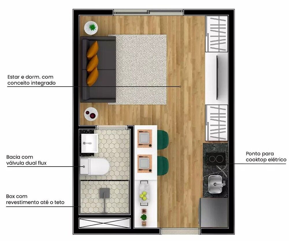 Kitnet-Studio, 16 m² - Foto 27