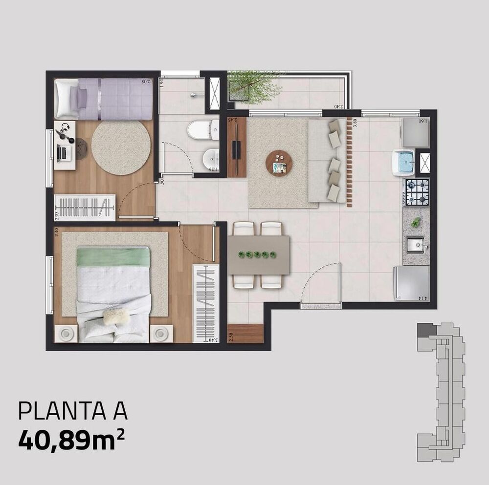 Apartamento, 2 quartos, 73 m² - Foto 3