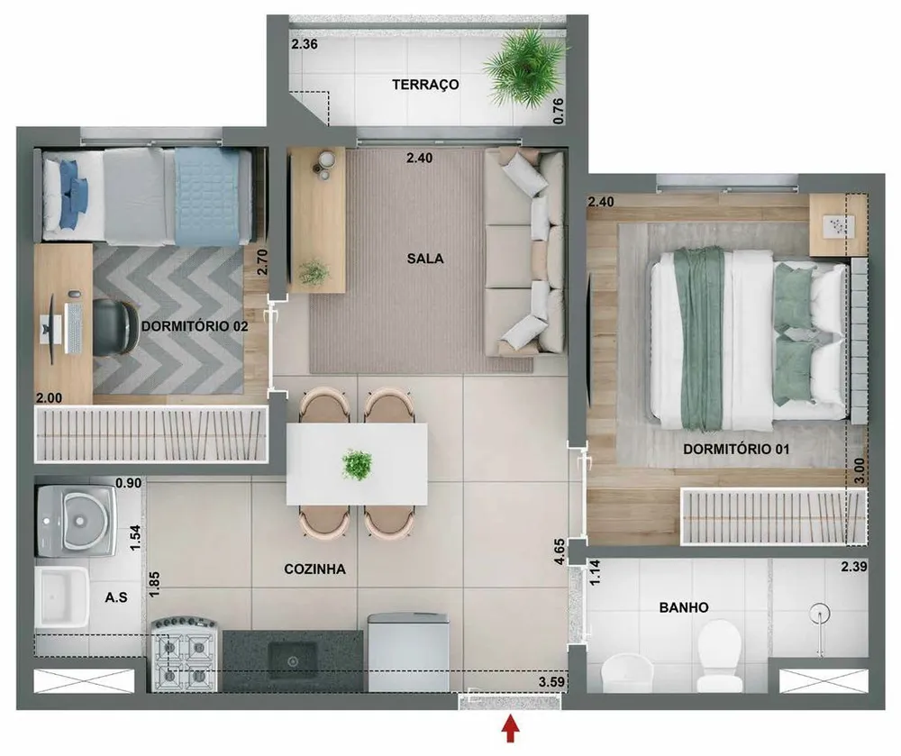 Apartamento, 2 quartos, 37 m² - Foto 5