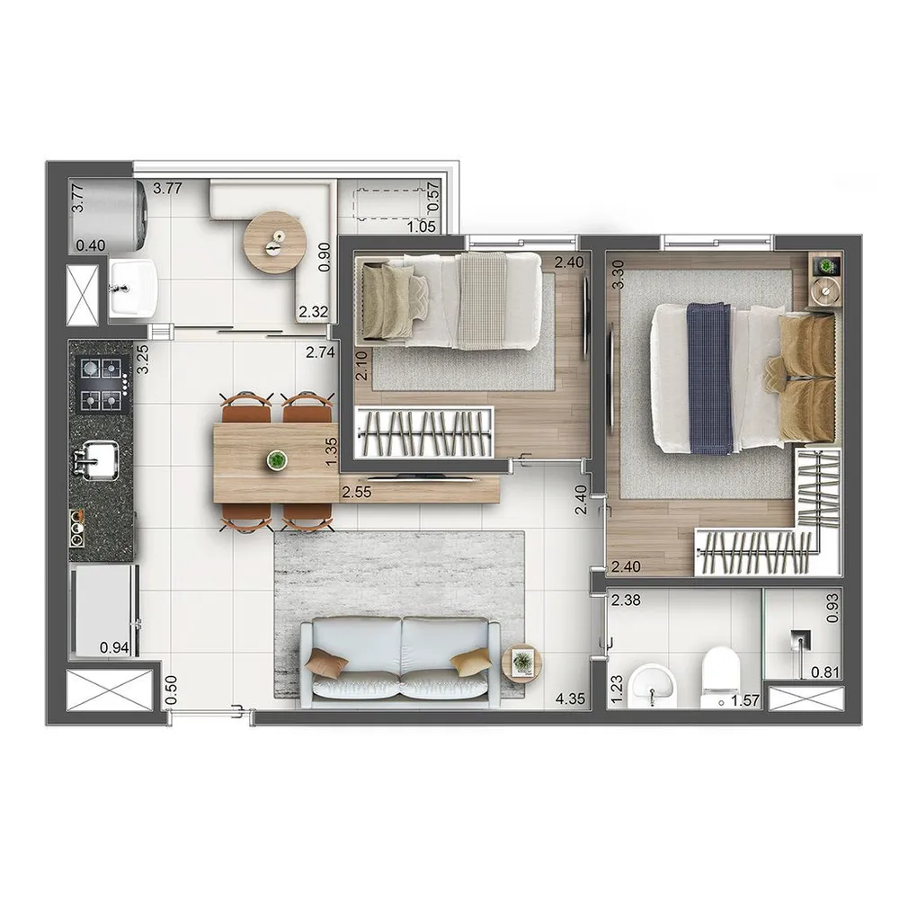 Apartamento, 2 quartos, 39 m² - Foto 11