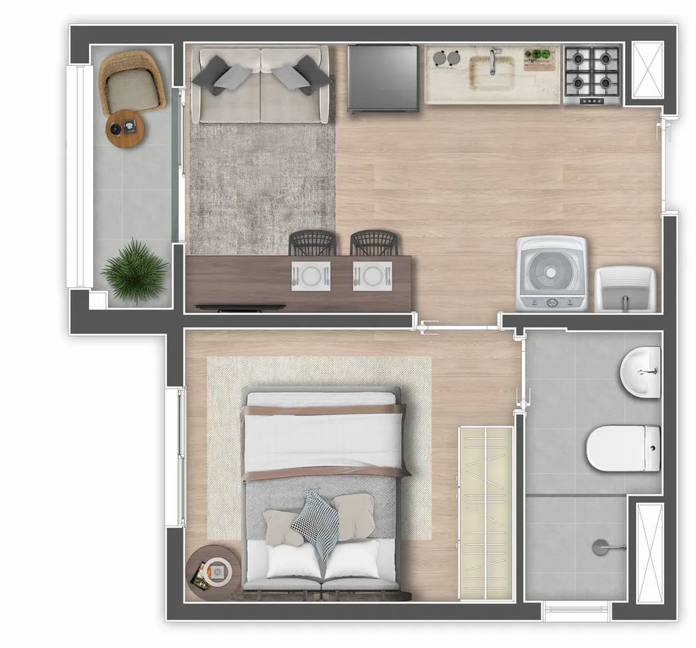 Kitnet-Studio, 21 m² - Foto 3