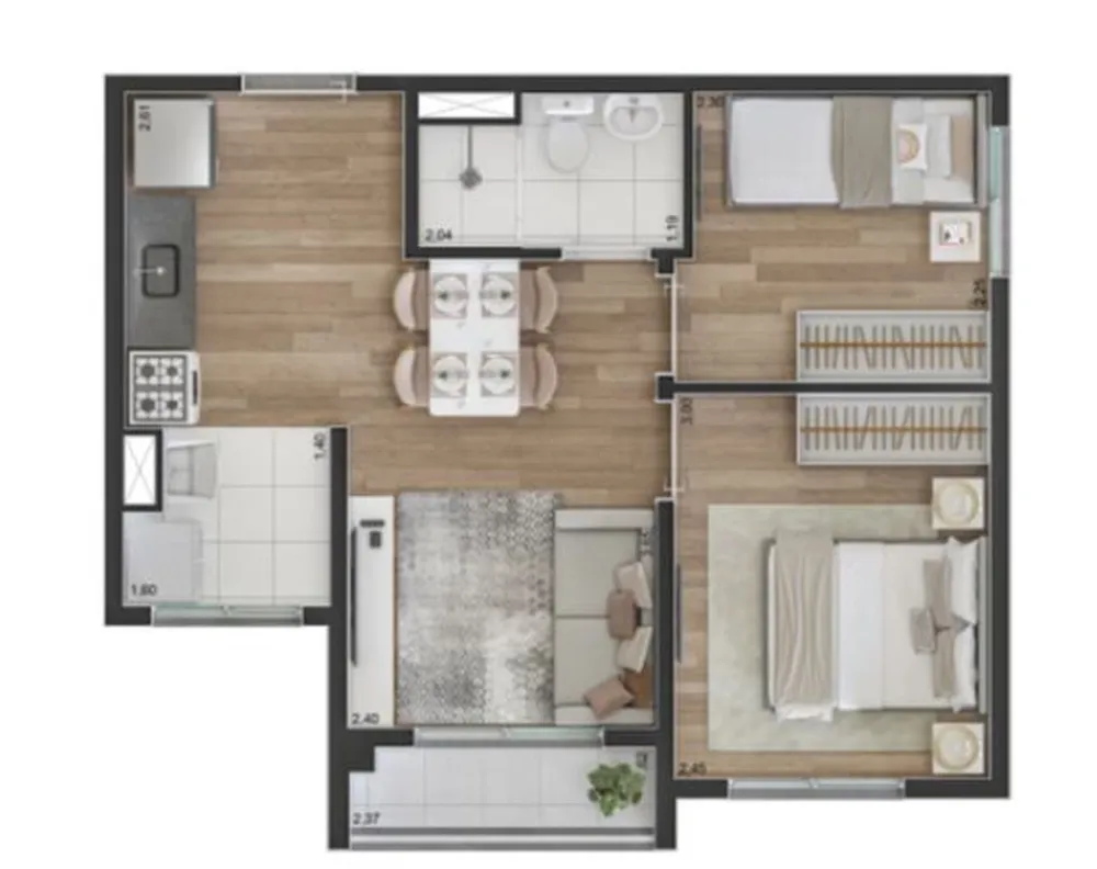 Apartamento, 2 quartos, 37 m² - Foto 8
