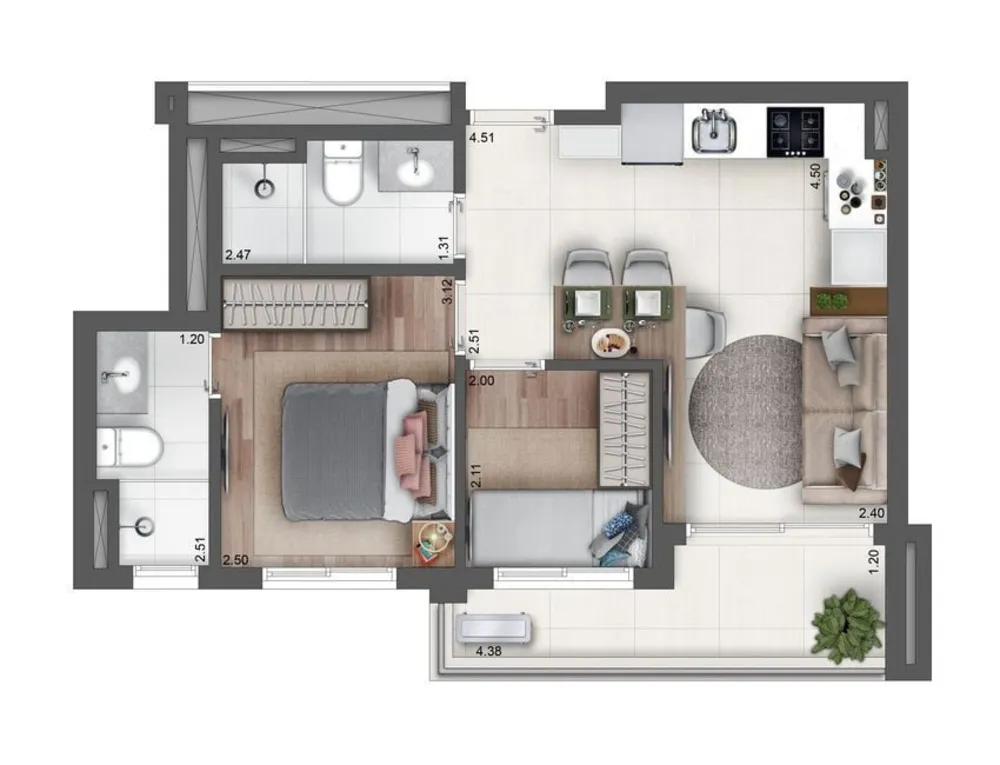 Apartamento, 2 quartos, 51 m² - Foto 6