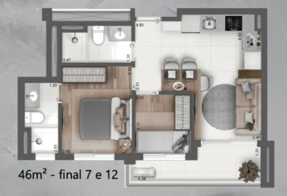 Apartamento, 2 quartos, 51 m² - Foto 5