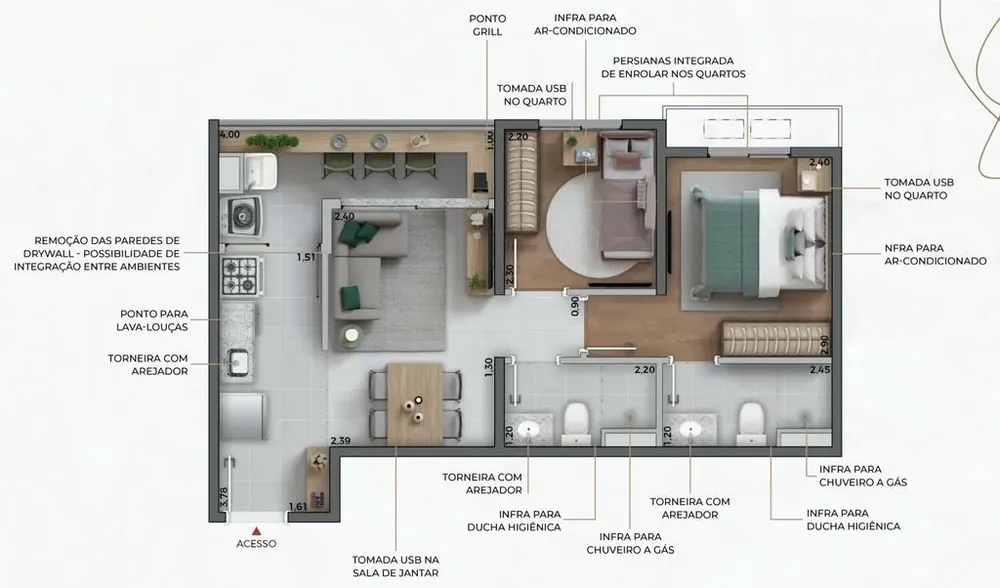 Apartamento, 3 quartos, 58 m² - Foto 11