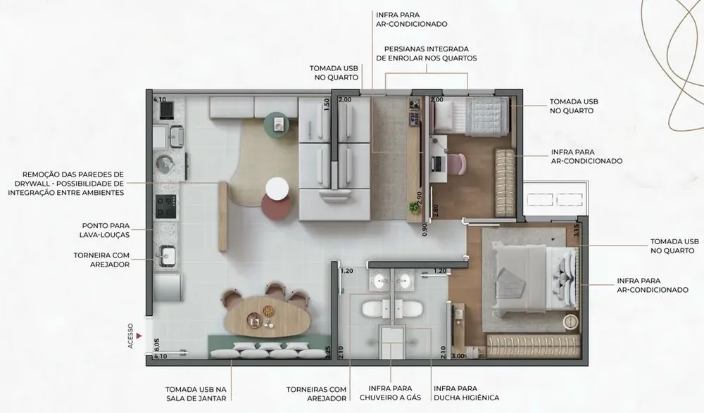 Apartamento, 3 quartos, 58 m² - Foto 9