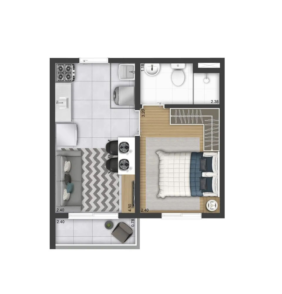 Apartamento, 2 quartos, 35 m² - Foto 12