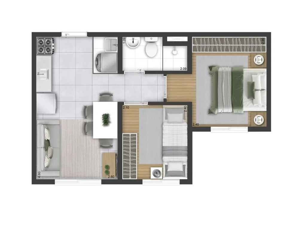 Apartamento, 2 quartos, 35 m² - Foto 11
