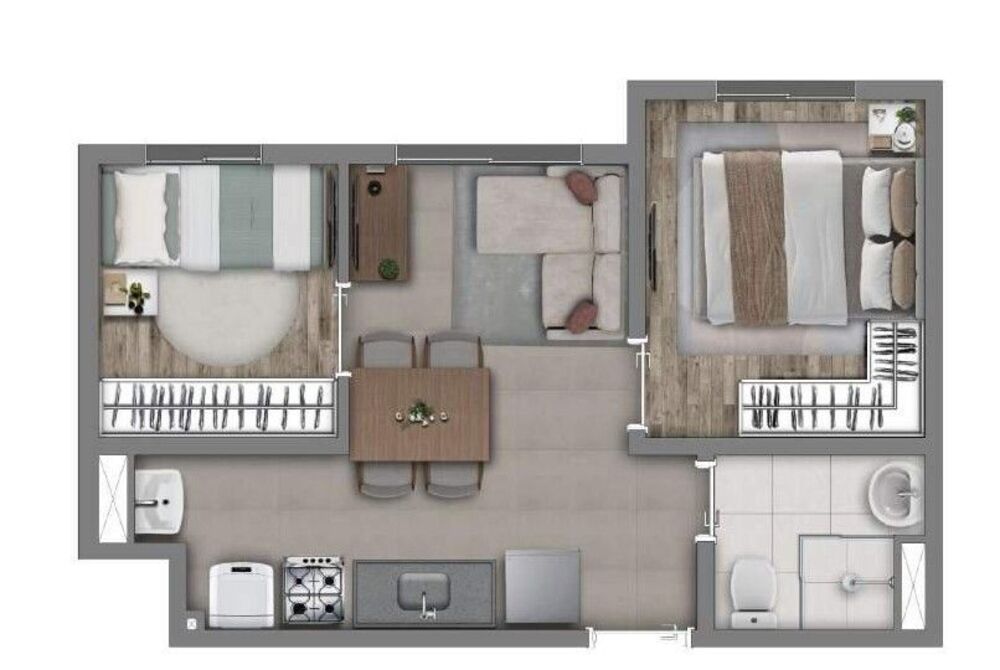 Apartamento, 2 quartos, 46 m² - Foto 1
