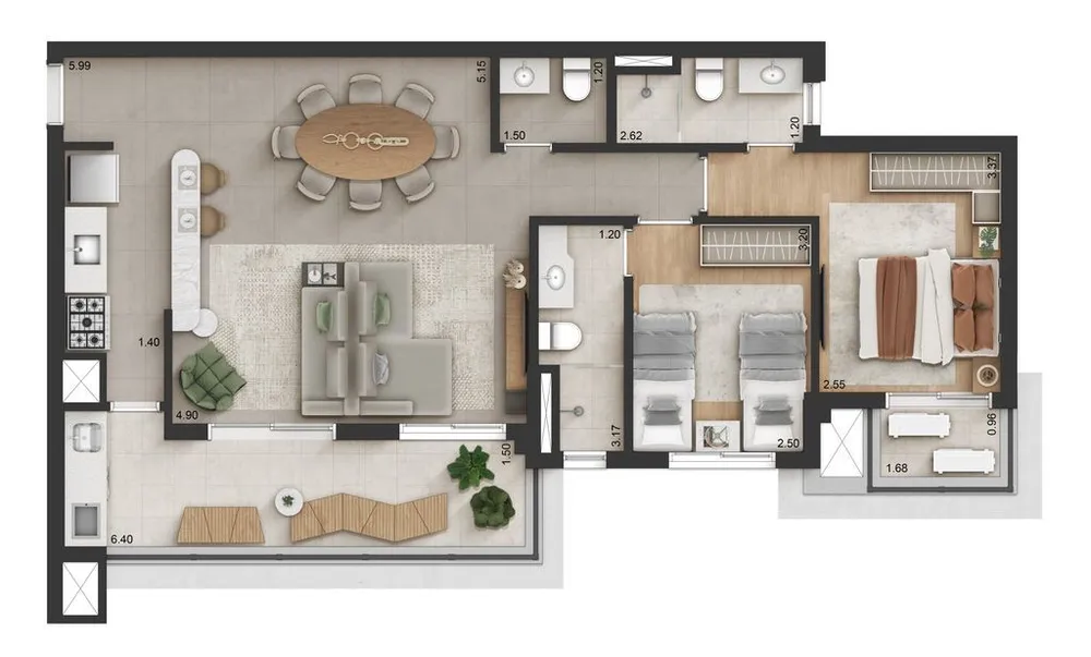 Cobertura, 3 quartos, 167 m² - Foto 4