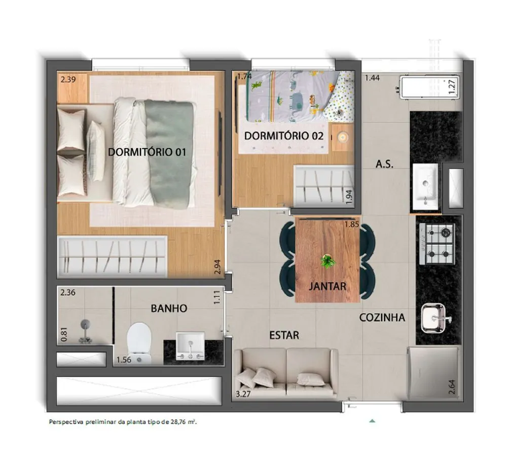 Apartamento, 2 quartos, 55 m² - Foto 10