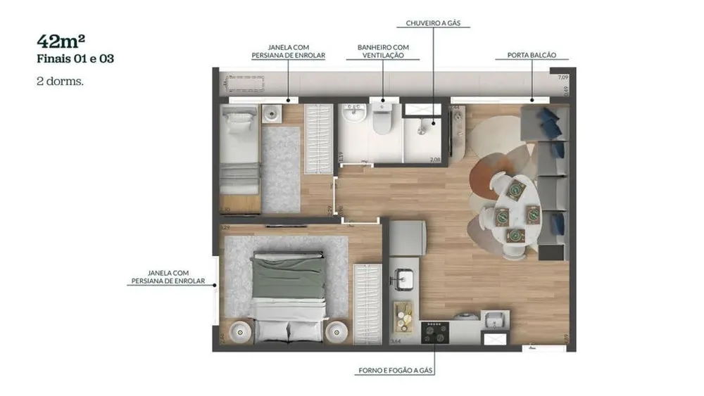Apartamento, 2 quartos, 42 m² - Foto 11