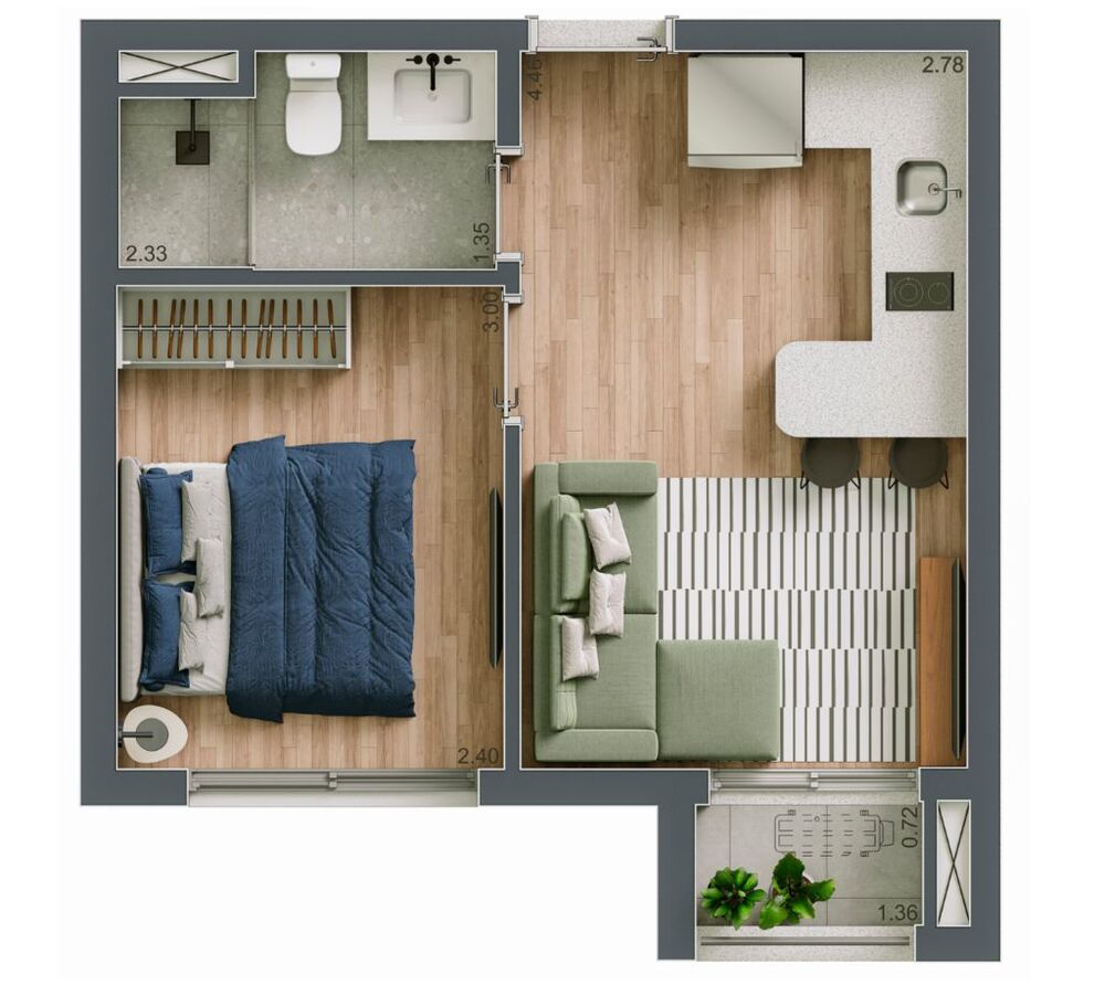 Kitnet-Studio, 24 m² - Foto 13