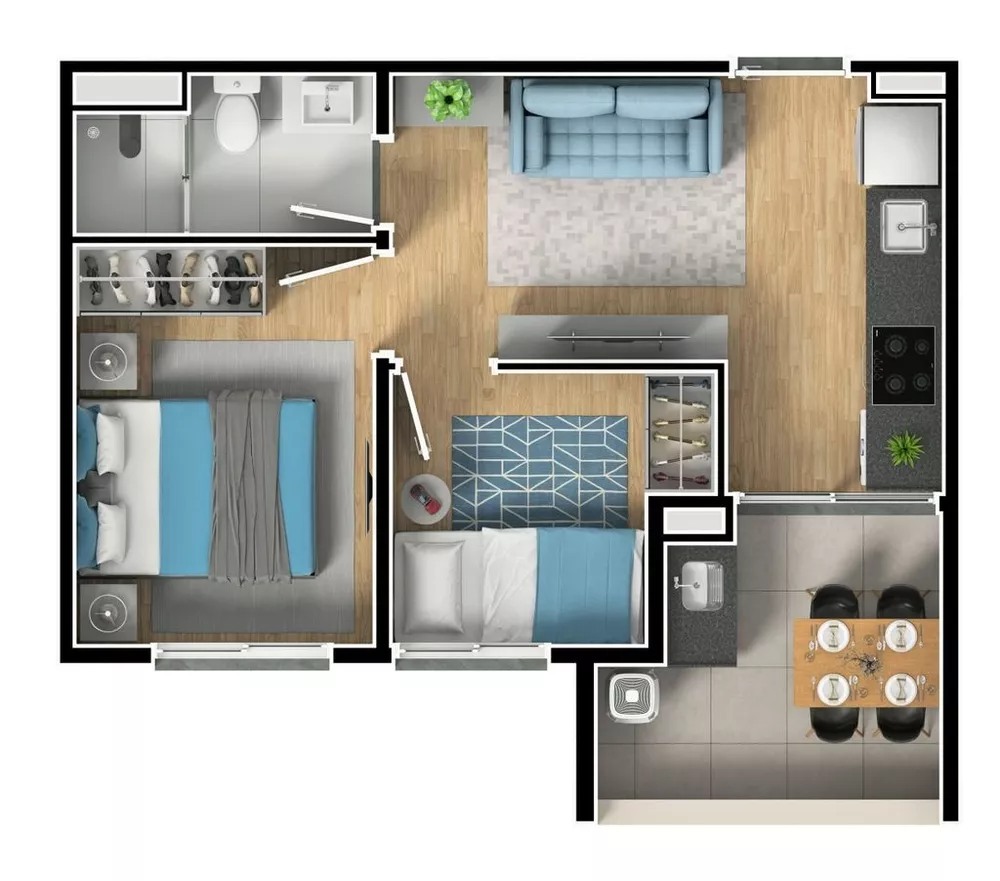 Apartamento, 1 quarto, 32 m² - Foto 1