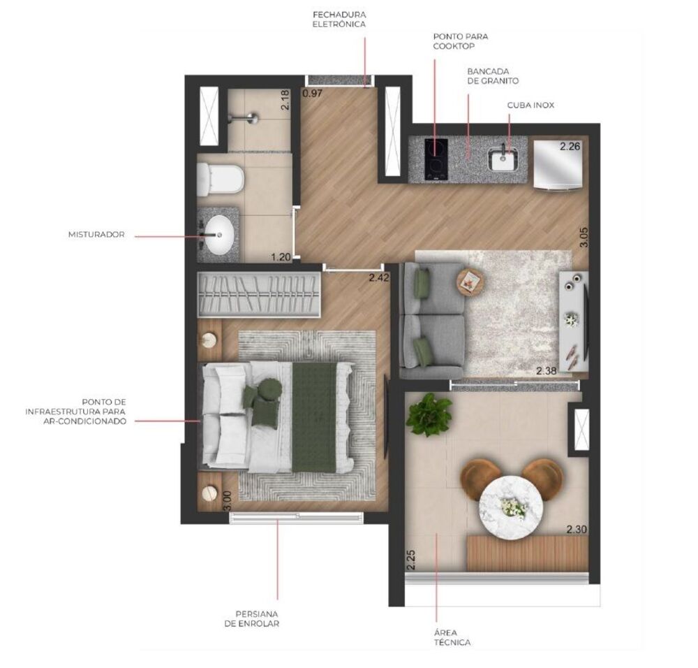 Apartamento, 1 quarto, 28 m² - Foto 3